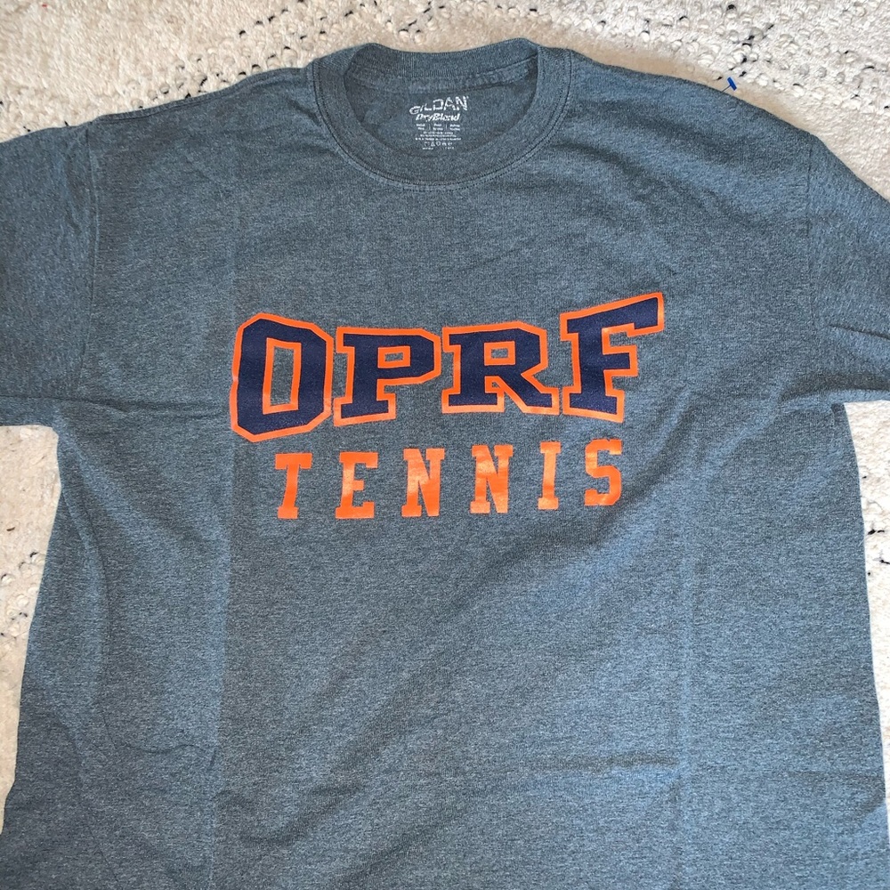 Thrifted Gray OPRF Tennis Tee